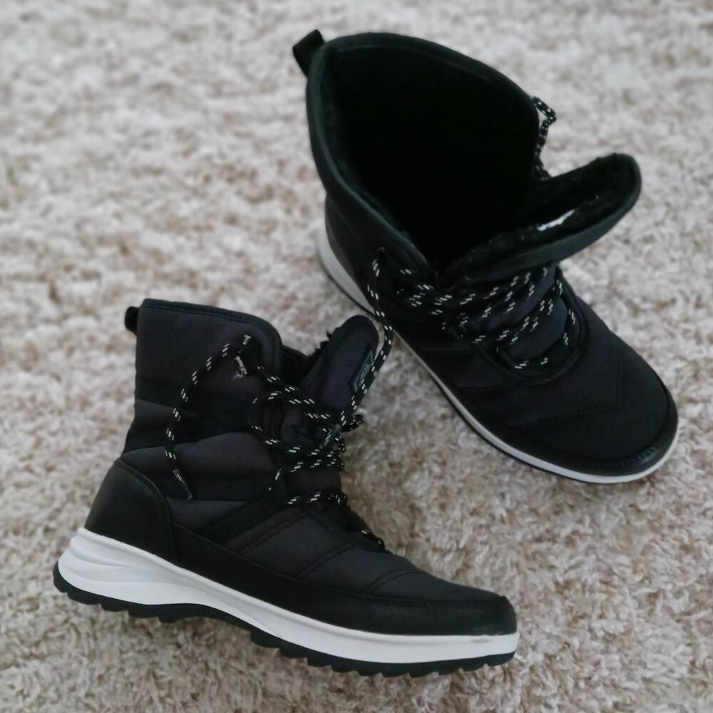 Ice Fields Winter Snow Boots Women's Size 6 or Kids 4.5 Black Heat-MX Insulation